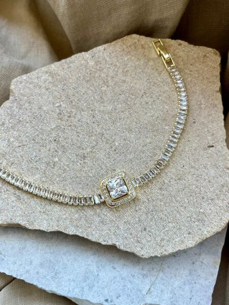 14K Sıralı Büyük Taşlı Bileklik