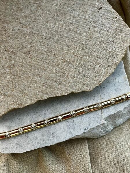 14K Silindir Taşlı Bileklik