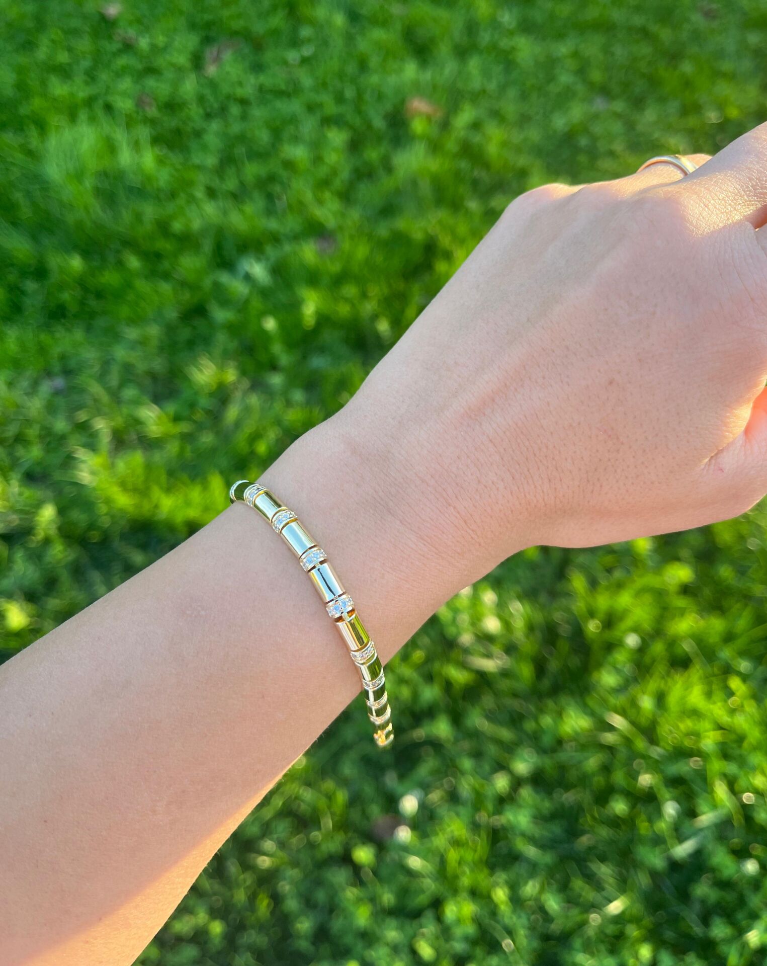 14K Silindir Taşlı Bileklik