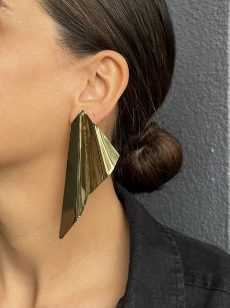 Large Wing Patterned Earrings