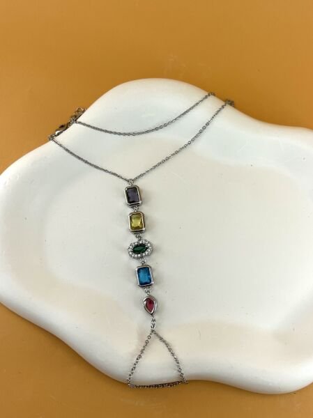 Gümüş Renkli Taşlı Şahmeran