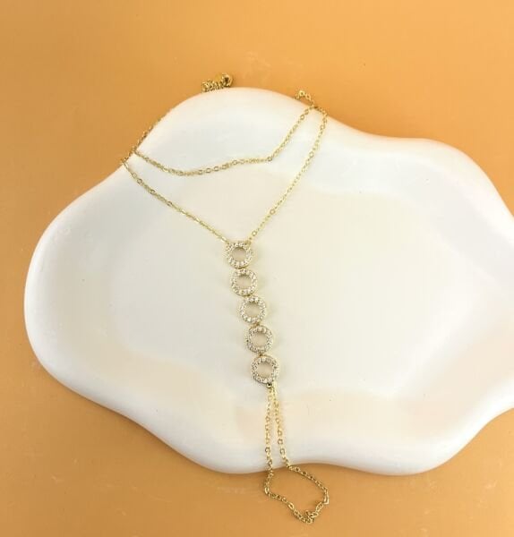 Circle Shahmaran with Gold Colored Stones