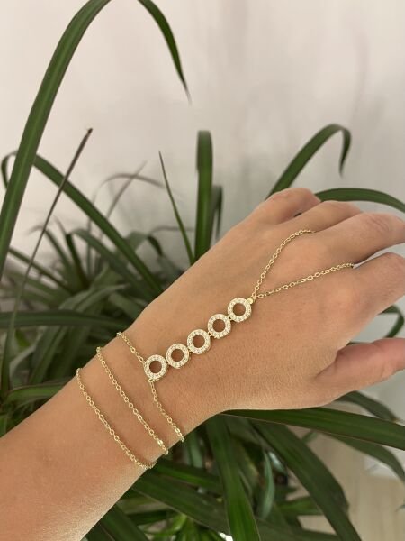 Circle Shahmaran with Gold Colored Stones