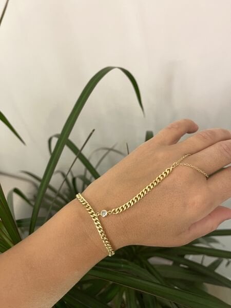 Altın Renkli Taşlı Kalın Örgü Şahmeran