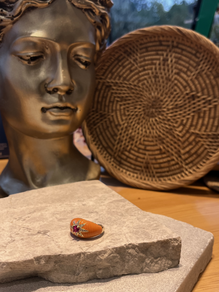 Taşlı Yıldız Turuncu Yüzük