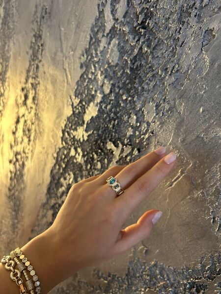 Büyük Renkli Taşlı Yüzük