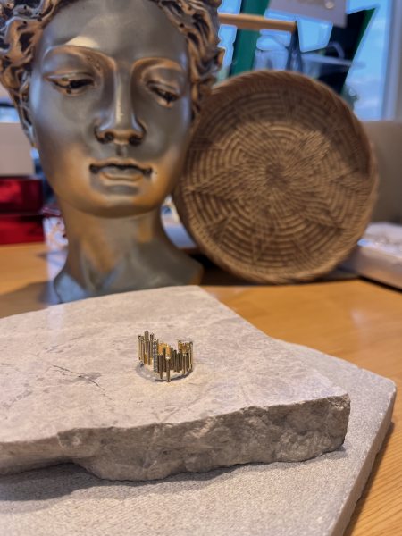 Gold Colored Stone Bar Ring