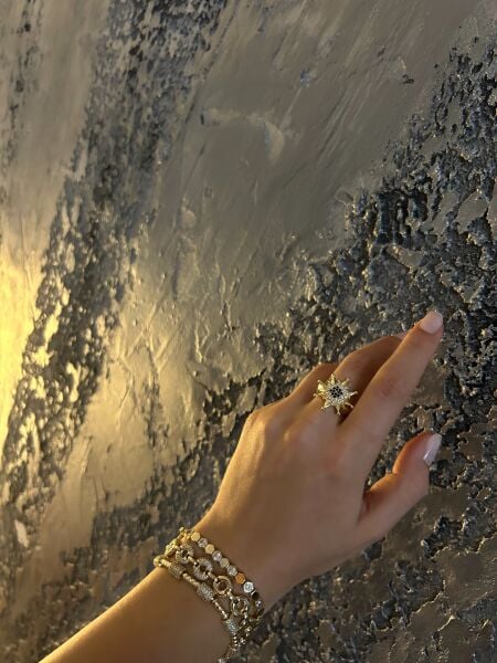 Taşlı Yıldız Uçlu Yüzük