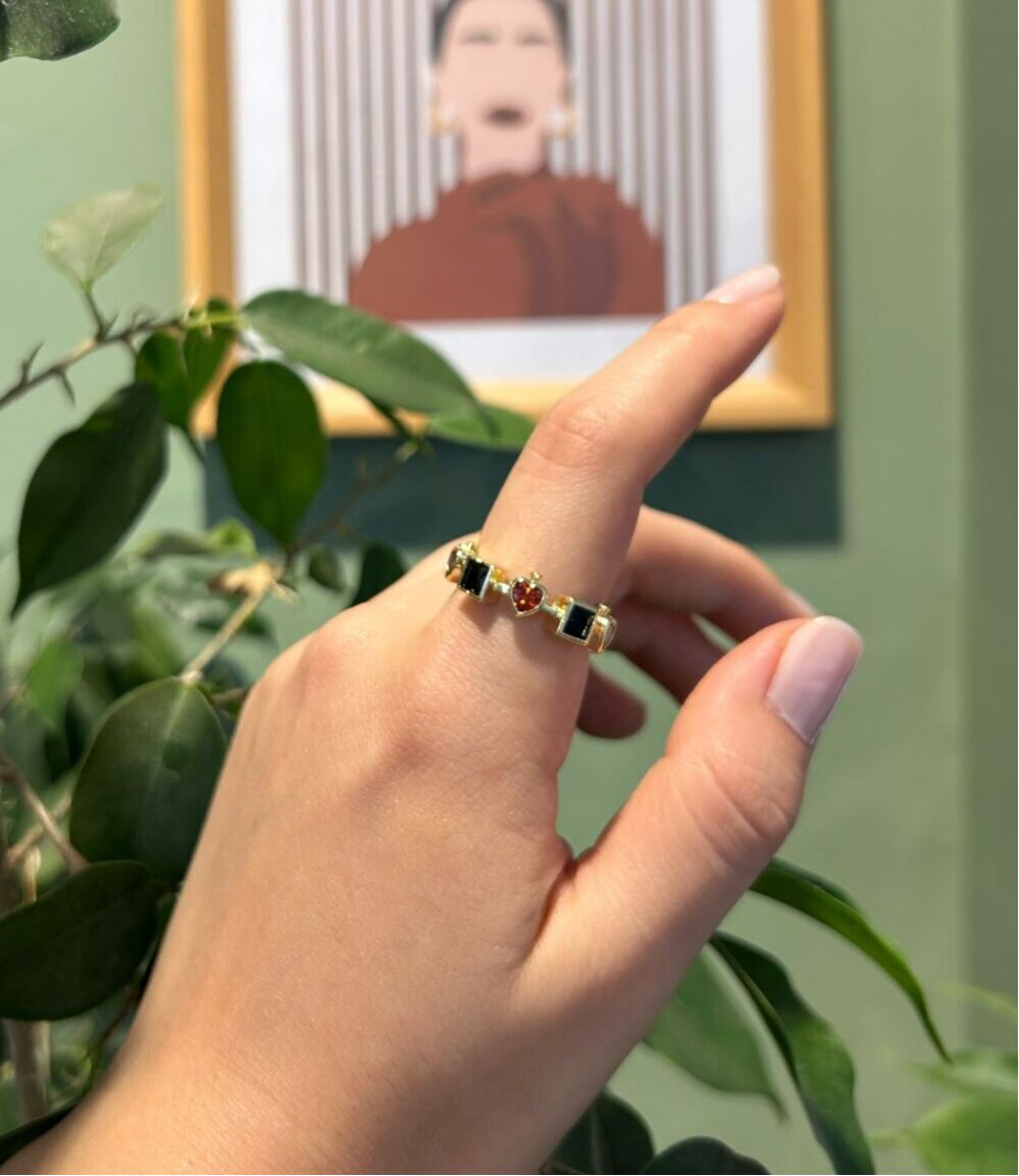 Renkli Taşlı Kalıp Yüzük