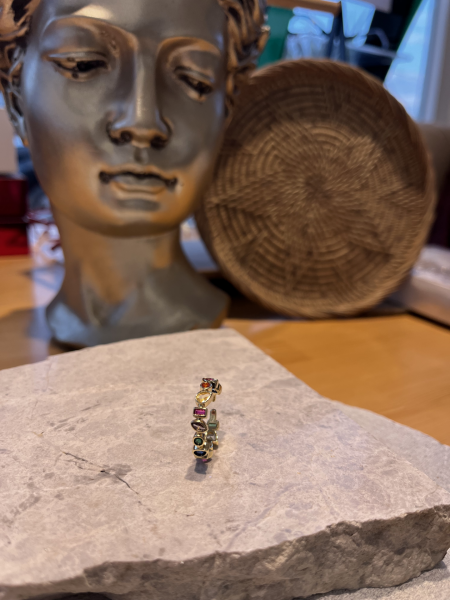 Renkli Taşlı İnce Yüzük