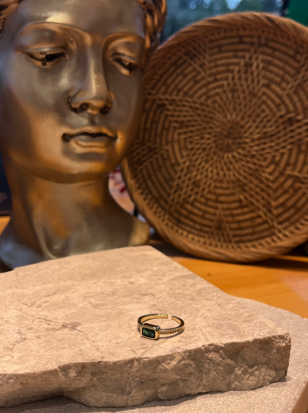 Yeşil Taşlı İnce Yüzük