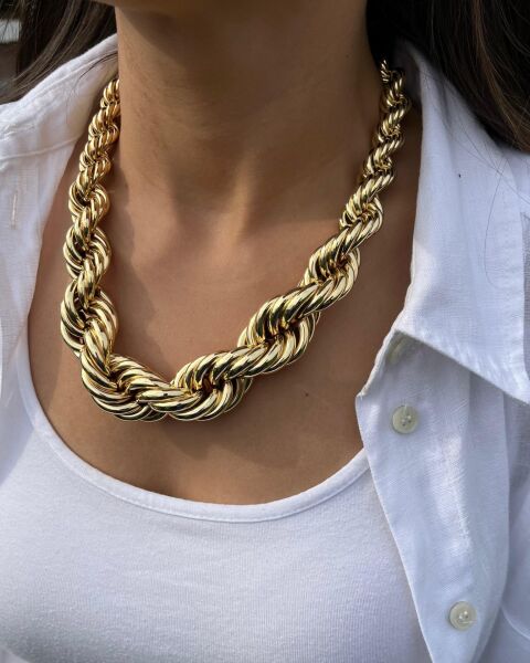 Thick Twist Long Necklace