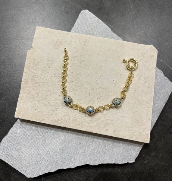 14K Top Nazar Boncuklu Bileklik