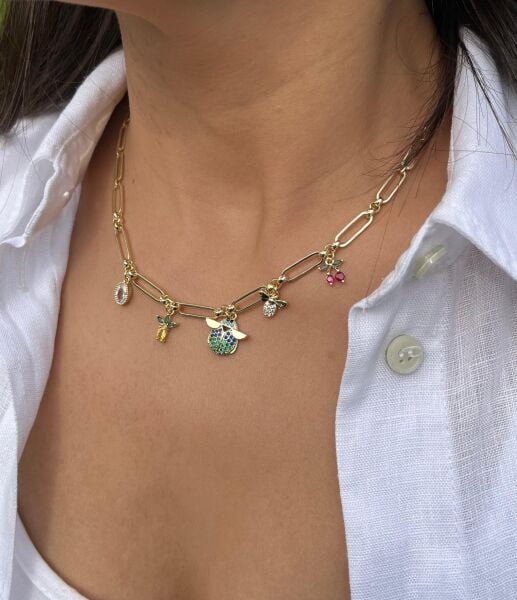 Renkli  ve Desenli Charm Kolye