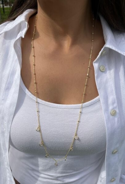 Sıra Taşlı Dolama Kolye