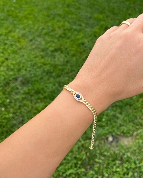 Bracelet with Stone and Eye Details