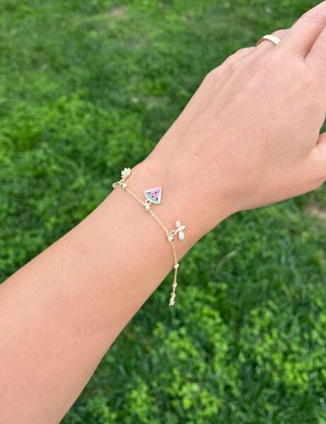 Watermelon Slice Charm Bracelet