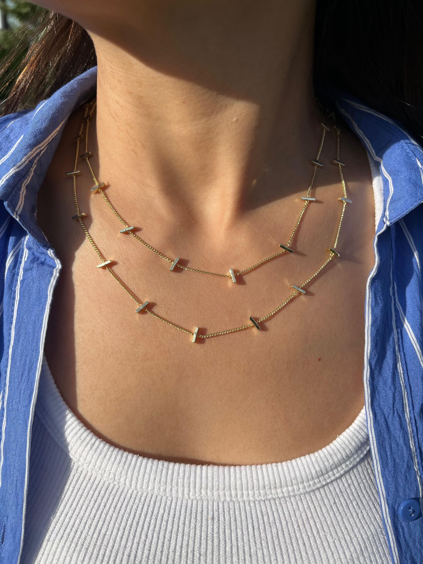 Çubuk Desen Dolama Zincir Kolye