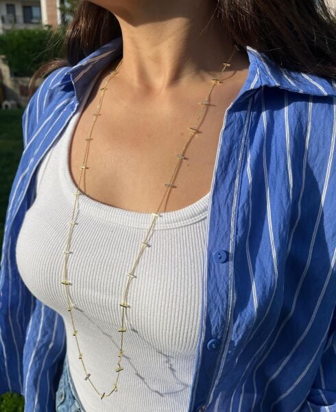 Çubuk Desen Dolama Zincir Kolye