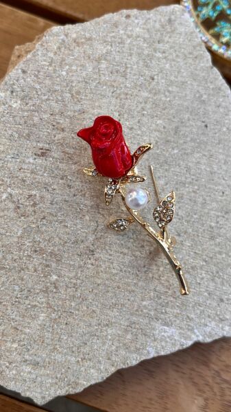 Red Tulip Brooch
