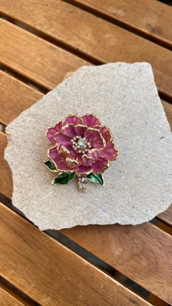 Taşlı Çiçek Broş