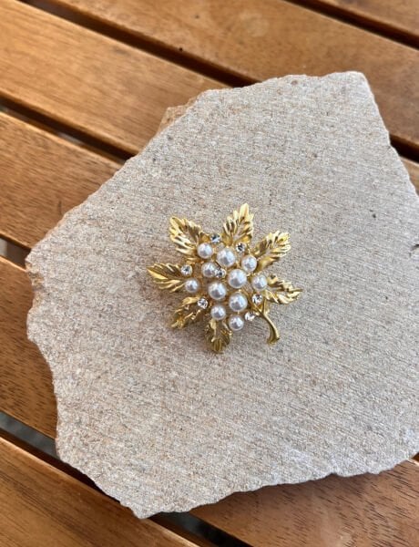 Taşlı Yaprak Broş