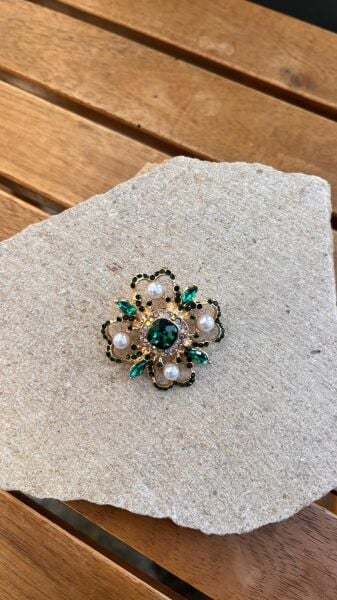 Taşlı Yonca Broş