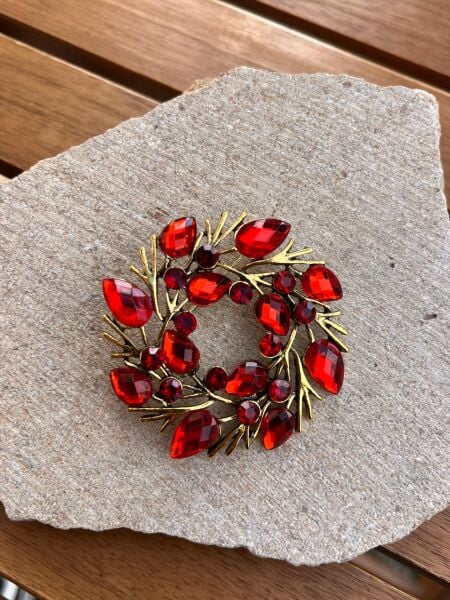 Red Stone Branch Brooch