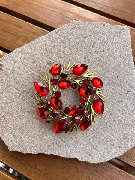 Red Stone Branch Brooch
