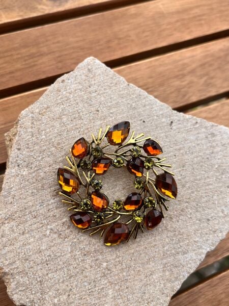 Brown Stone Brooch
