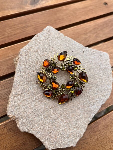Brown Stone Brooch