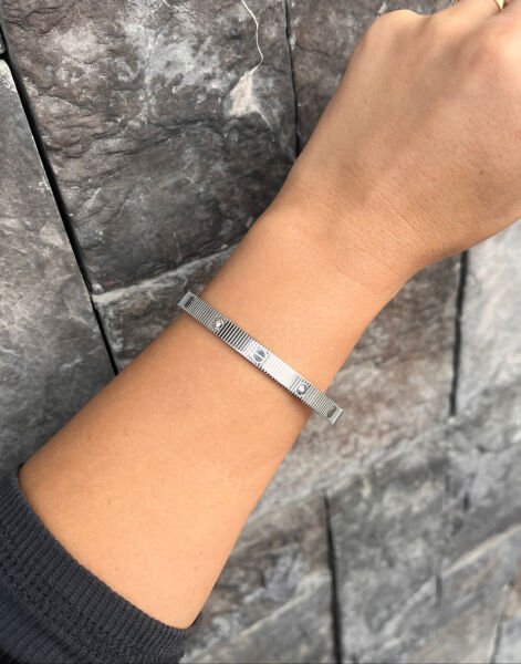 Desenli Gümüş Kelepçe