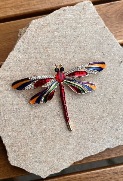 Kırmızı Taşlı Yusufcuk Broş