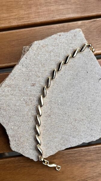 14K Damla Desen Bileklik