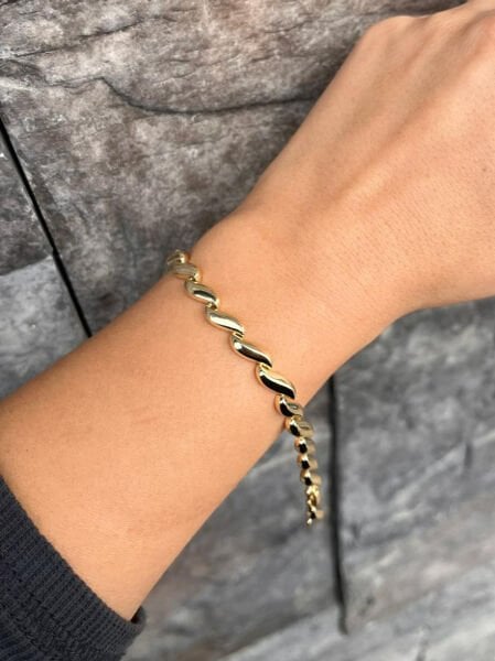 14K Damla Desen Bileklik