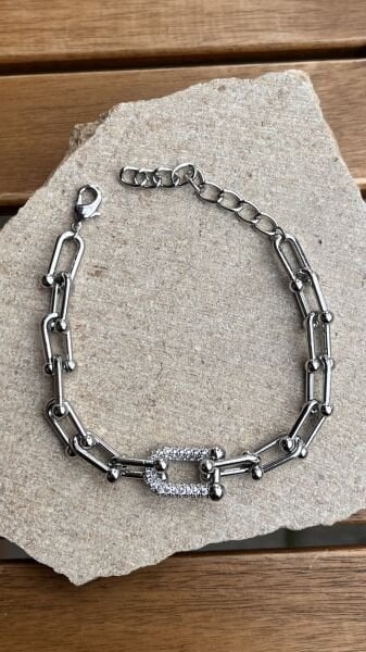 14K Tiffany Desen Gümüş Bileklik