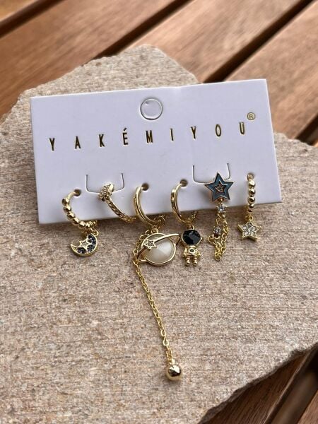 Yakemiyou Uzay Charmlı Altılı Küpe