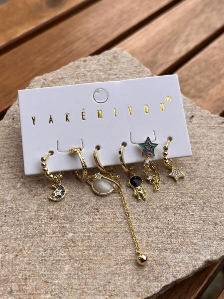 Yakemiyou Uzay Charmlı Altılı Küpe