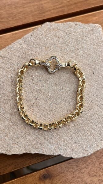 Yonca Detaylı Zincir Bileklik