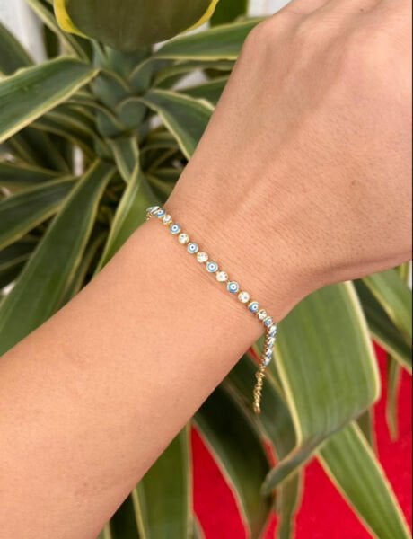 Nazar Boncuklu Taşlı Bileklik