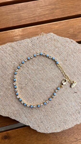 Nazar Boncuklu Taşlı Bileklik