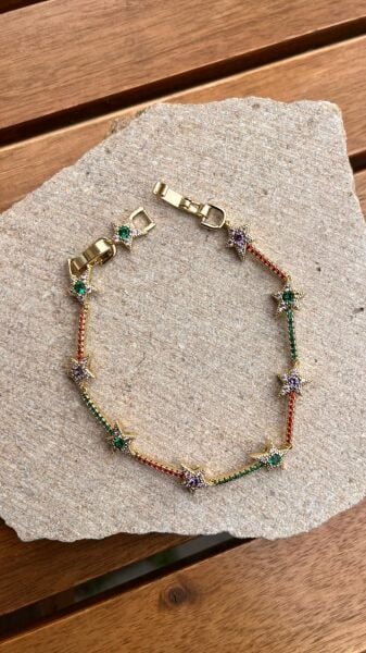 Xuping Renkli Taşlı Yıldız Bileklik