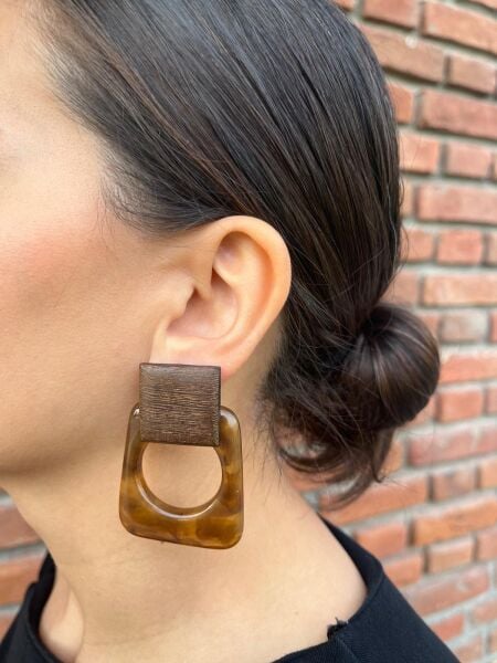 Kahverengi Kemik Küpe