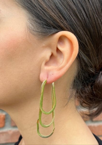 İtalyan Zincir Altın Küpe