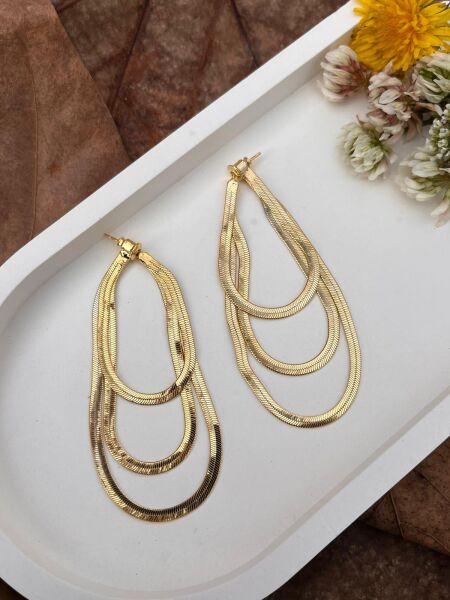 İtalyan Zincir Altın Küpe