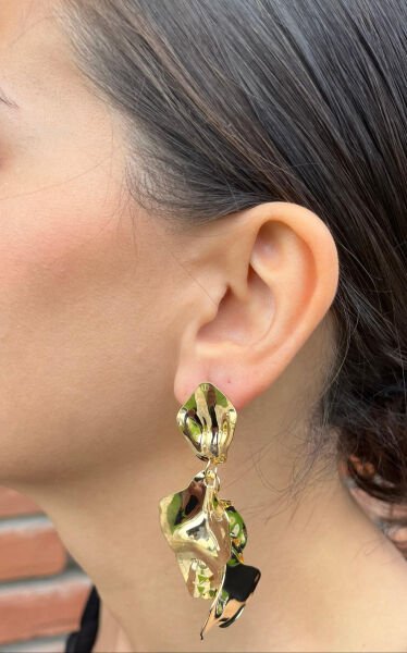 Altın Yapraklar Küpe