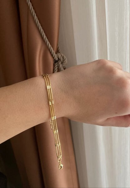 Üç Sıra Çubuk Desen Bileklik