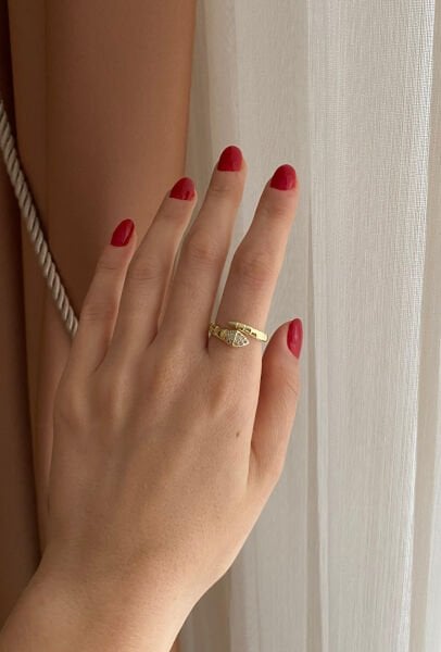 Taşlı Gold Yılan Yüzük