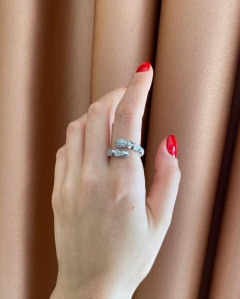 İşlemeli Silver Yılan Yüzük