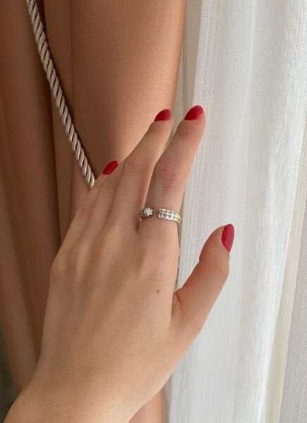 Stone Embellished Gold Ring
